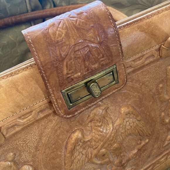 Vintage Mexican Leather Purse 👜 Tote - Picture 11 of 14
